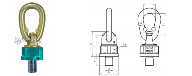 德國TP型旋轉吊環尺寸圖