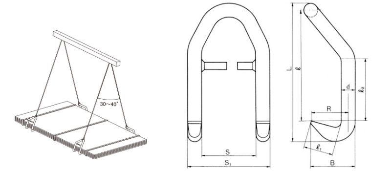 DD-B型三木鋼板吊鉤尺寸