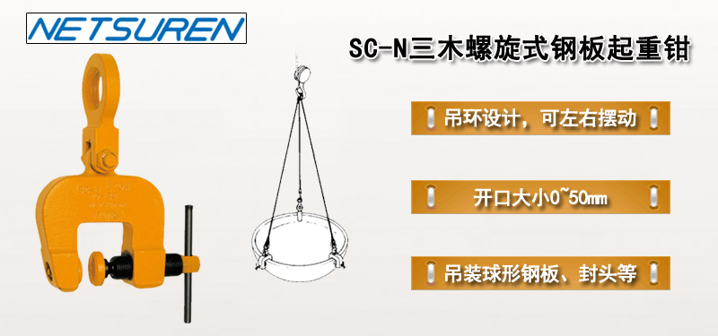 SC-N三木螺旋式鋼板起重鉗介紹