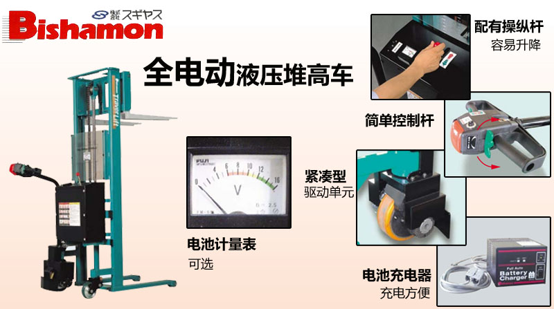 日本Bishamon電動液壓堆高車