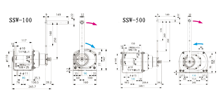 SSW型FUJI不銹鋼手搖絞盤