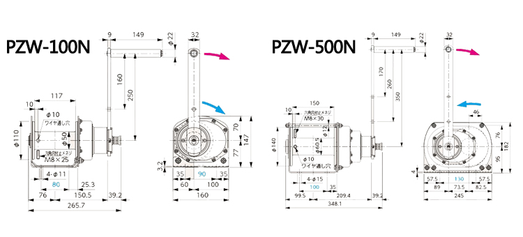 PZW型FUJI不銹鋼手搖絞盤